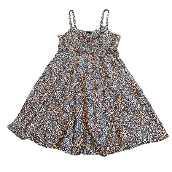 Torrid Mini Challis Skater Dress Fun Print Spaghetti Strap Lightweight Size Med - Picture 1 of 9